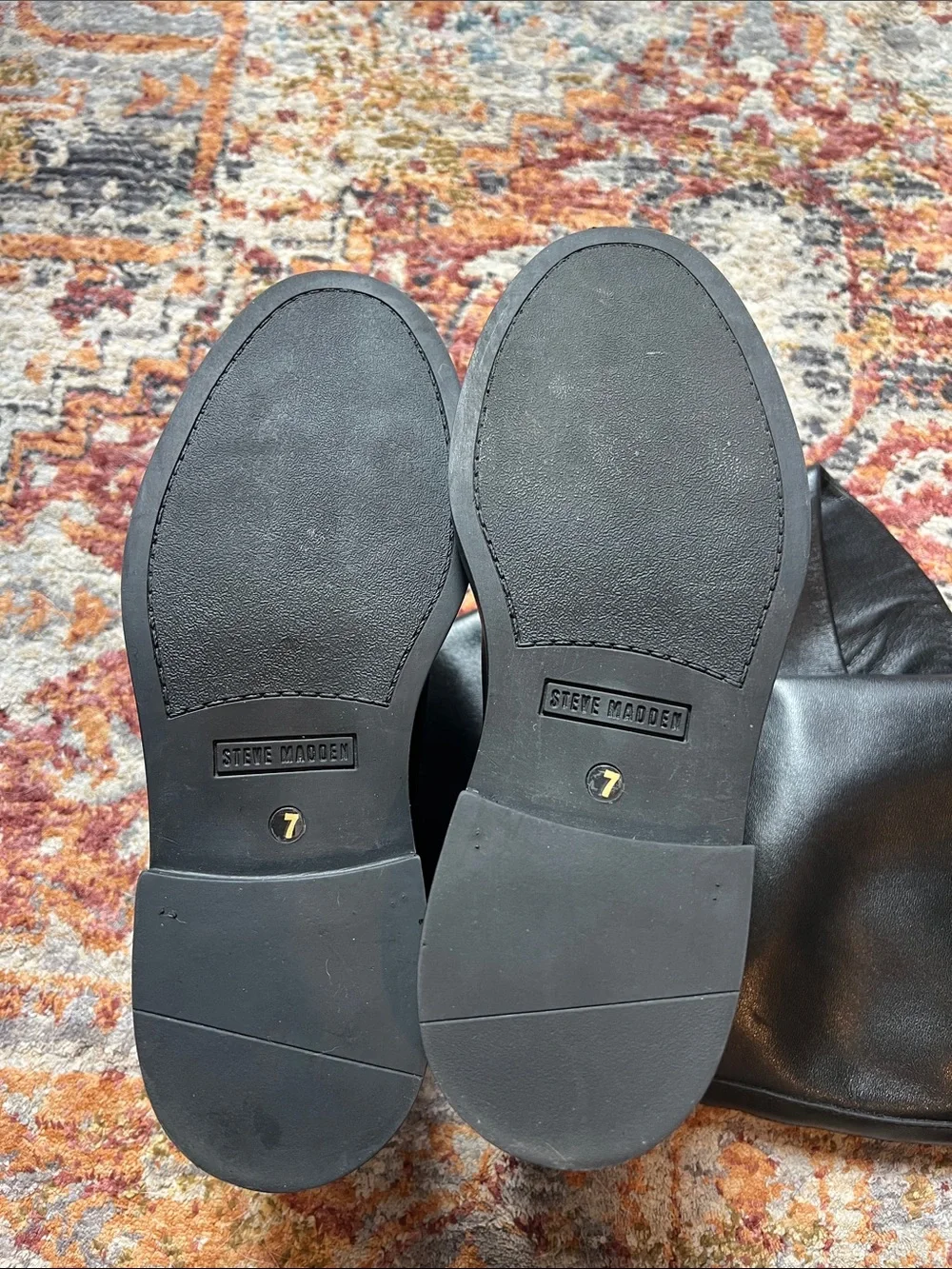 Steve Madden Classic Black Tall Leather Riding Boots
